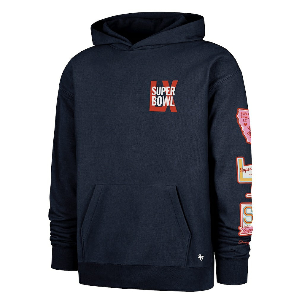 47 brand Stoney Clover Lane x '47 Women's Super Bowl LX Patches Foundation Hoodie Black