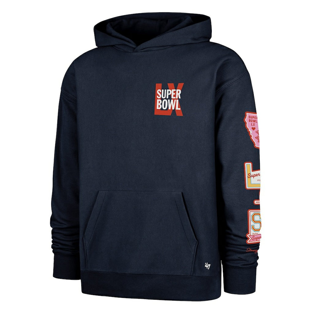 47 brand Stoney Clover Lane x '47 Women's Super Bowl LX Patches Foundation Hoodie Black
