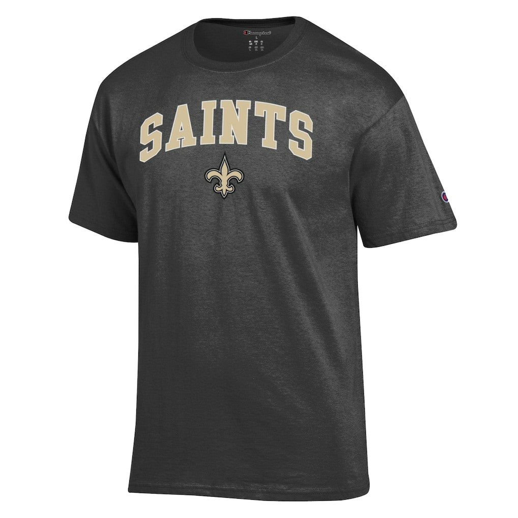 New Orleans Saints Champion Arch Over Logo T-Shirt Heather Charcoal