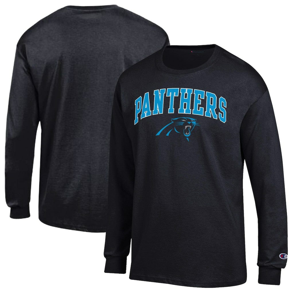 Carolina Panthers Champion Arch Over Logo Long Sleeve T-Shirt Black