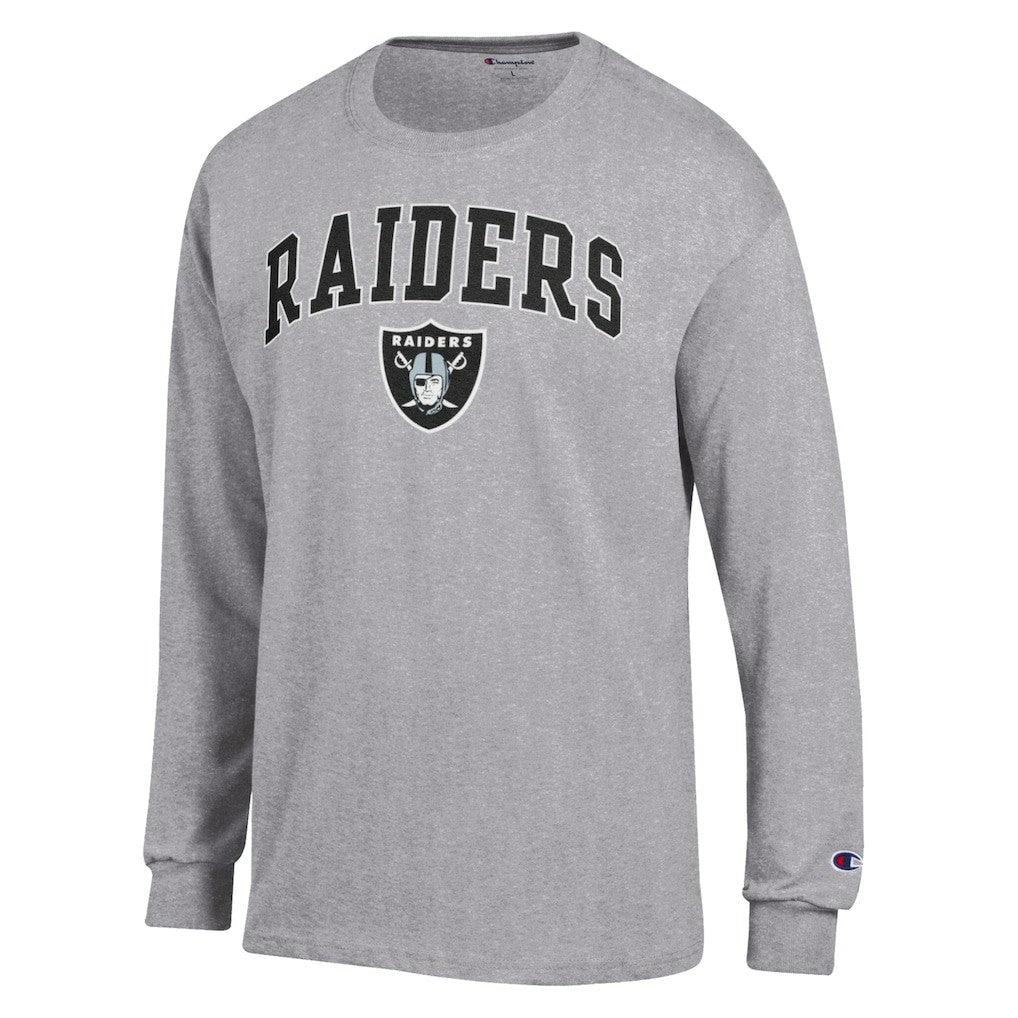 Las Vegas Raiders Champion Arch Over Logo Long Sleeve T-Shirt Gray