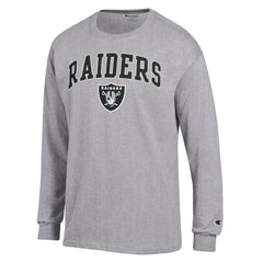Las Vegas Raiders Champion Arch Over Logo Long Sleeve T-Shirt Gray