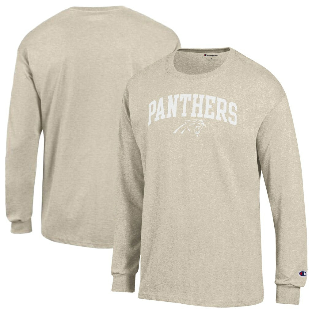 Carolina Panthers Champion White Ink Jersey Long Sleeve T-Shirt Oatmeal