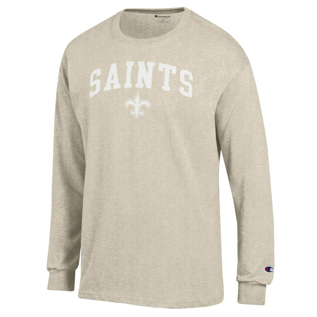 New Orleans Saints Champion White Ink Jersey Long Sleeve T-Shirt Oatmeal