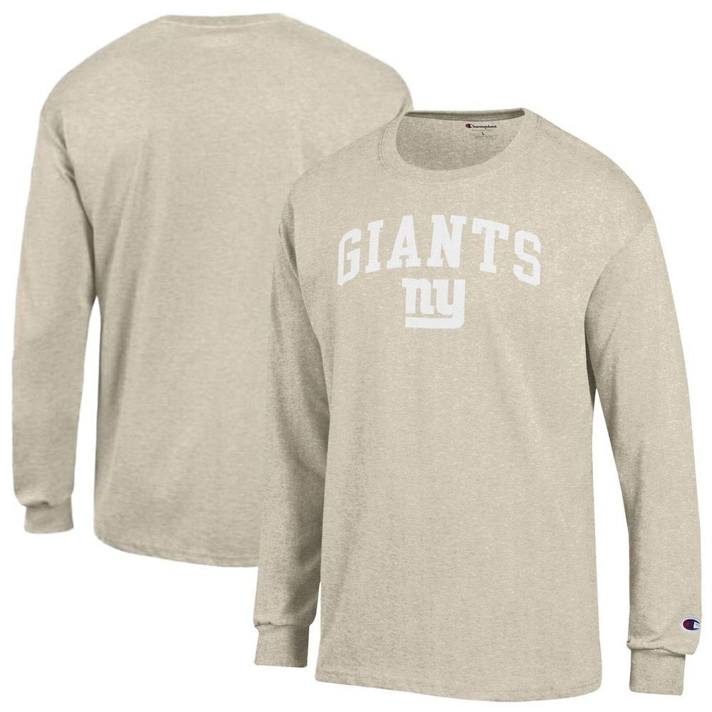 New York Giants Champion White Ink Jersey Long Sleeve T-Shirt Oatmeal