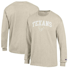 Houston Texans Champion White Ink Jersey Long Sleeve T-Shirt Oatmeal