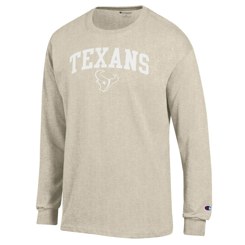 Houston Texans Champion White Ink Jersey Long Sleeve T-Shirt Oatmeal