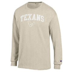Houston Texans Champion White Ink Jersey Long Sleeve T-Shirt Oatmeal