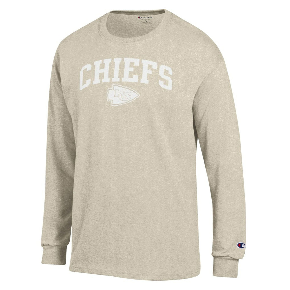 Kansas City Chiefs Champion White Ink Jersey Long Sleeve T-Shirt Oatmeal