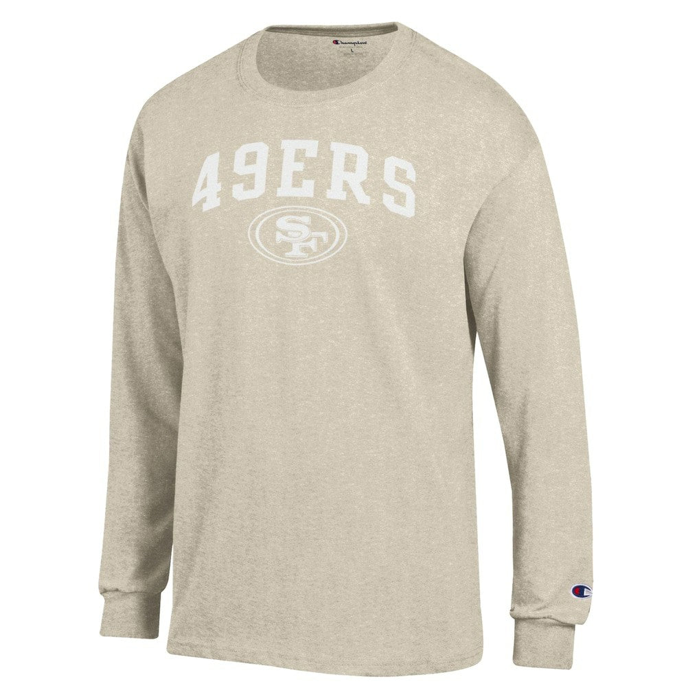San Francisco 49ers Champion White Ink Jersey Long Sleeve T-Shirt Oatmeal