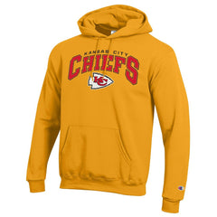 Kansas City Chiefs Champion Powerblend Arch over Logo Hoodie Gold