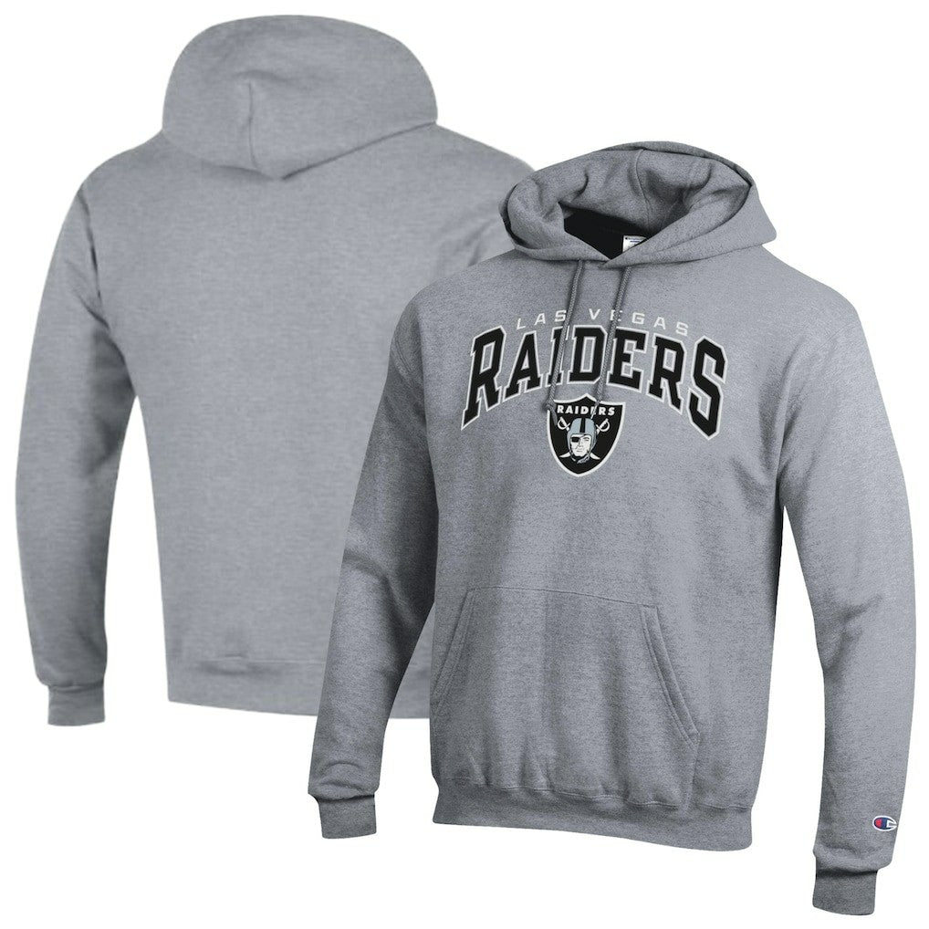 Las Vegas Raiders Champion Powerblend Arch over Logo Hoodie Gray