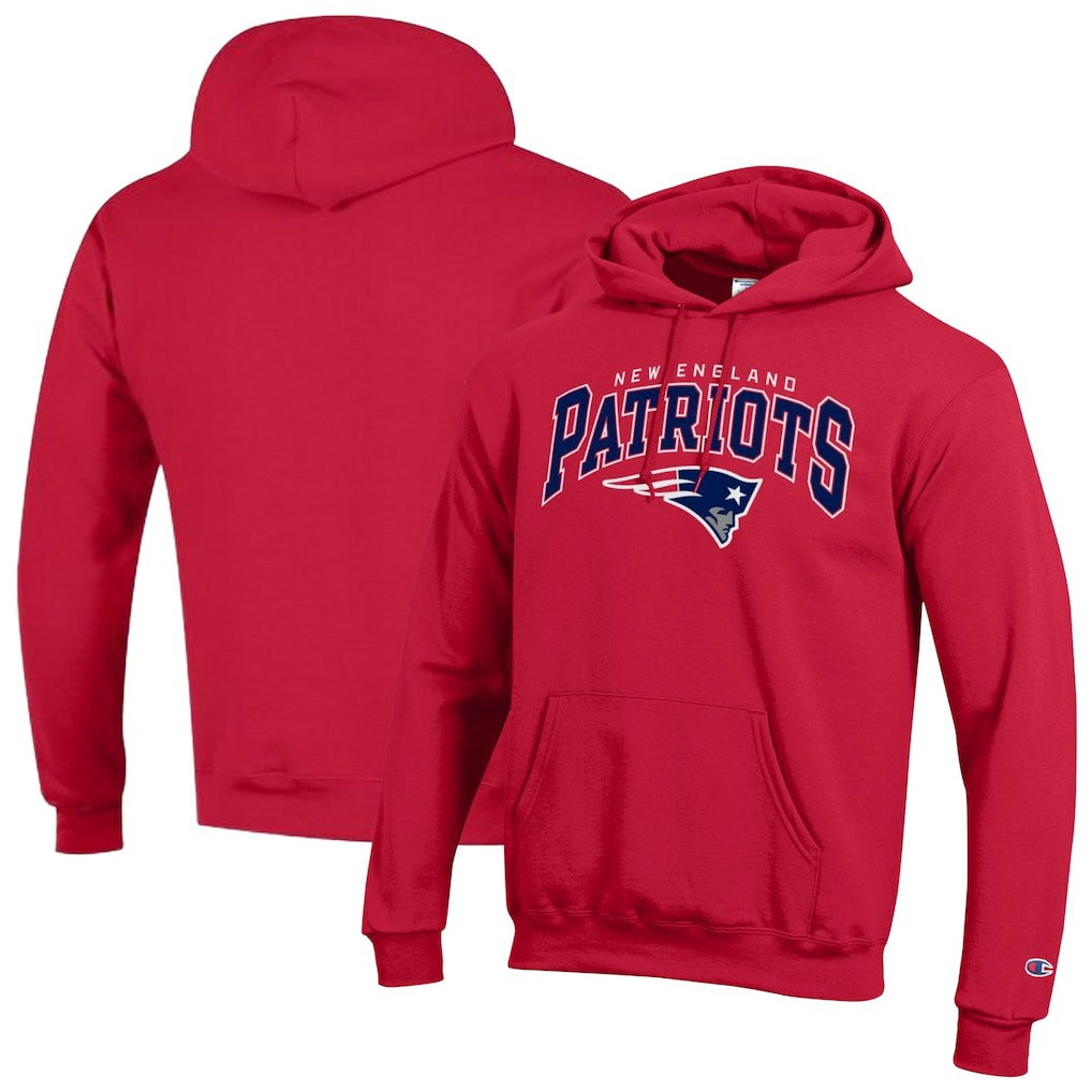 New England Patriots Champion Powerblend Arch over Logo Hoodie Red