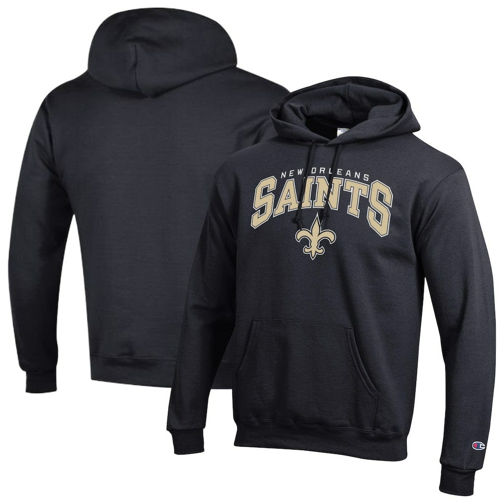 New Orleans Saints Champion Powerblend Arch over Logo Hoodie Black