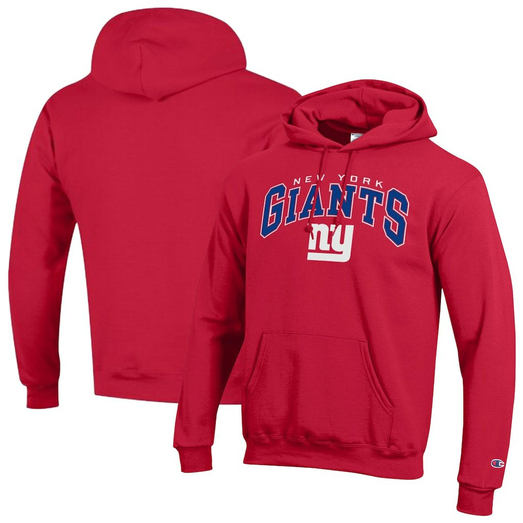 New York Giants Champion Powerblend Arch over Logo Hoodie Red