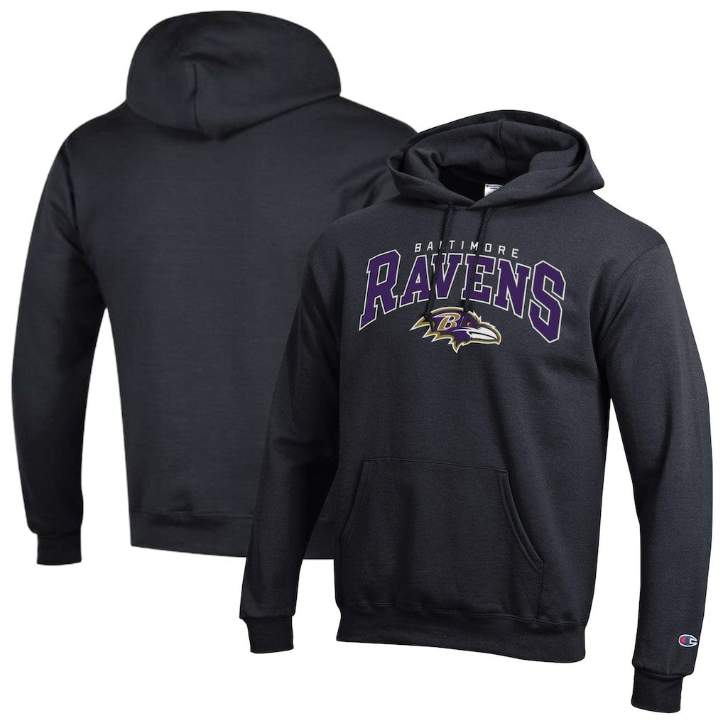 Baltimore Ravens Champion Powerblend Arch over Logo Hoodie Black