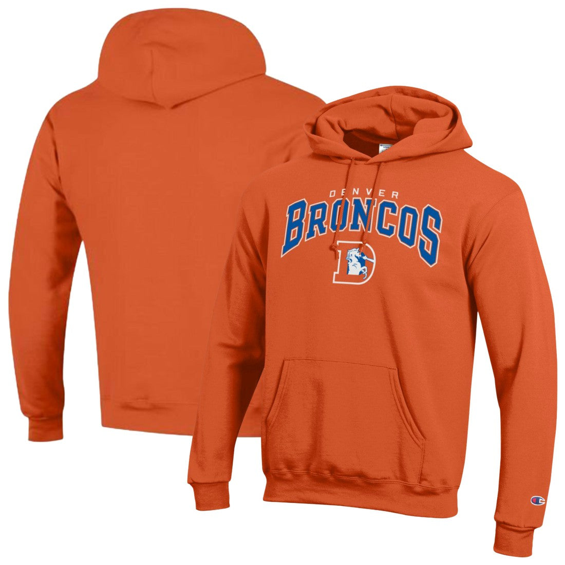 Denver Broncos Champion Powerblend Arch over Logo Hoodie Orange