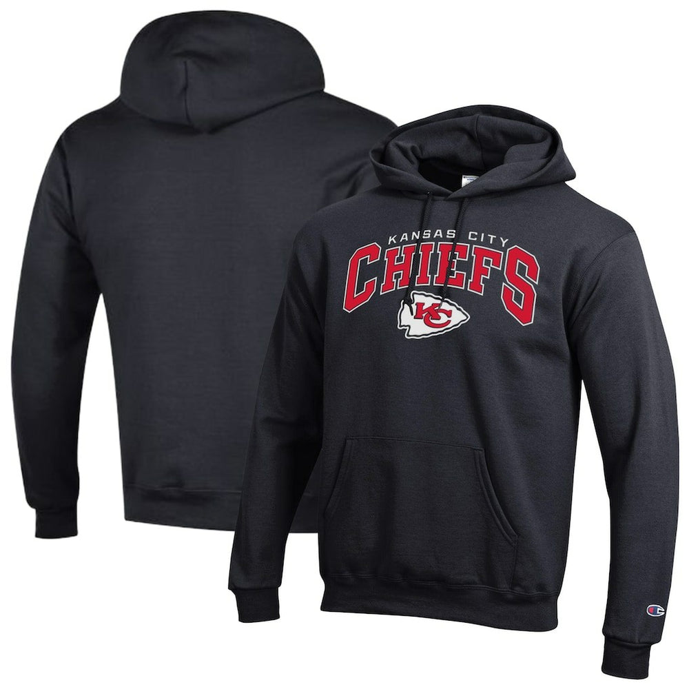 Kansas City Chiefs Champion Powerblend Arch over Logo Hoodie Black