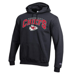 Kansas City Chiefs Champion Powerblend Arch over Logo Hoodie Black