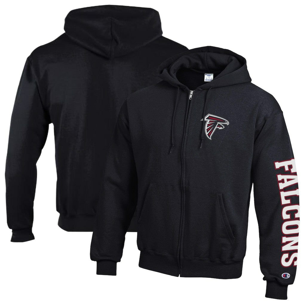 Atlanta Falcons Champion Powerblend Fleece Full-Zip Hoodie Black