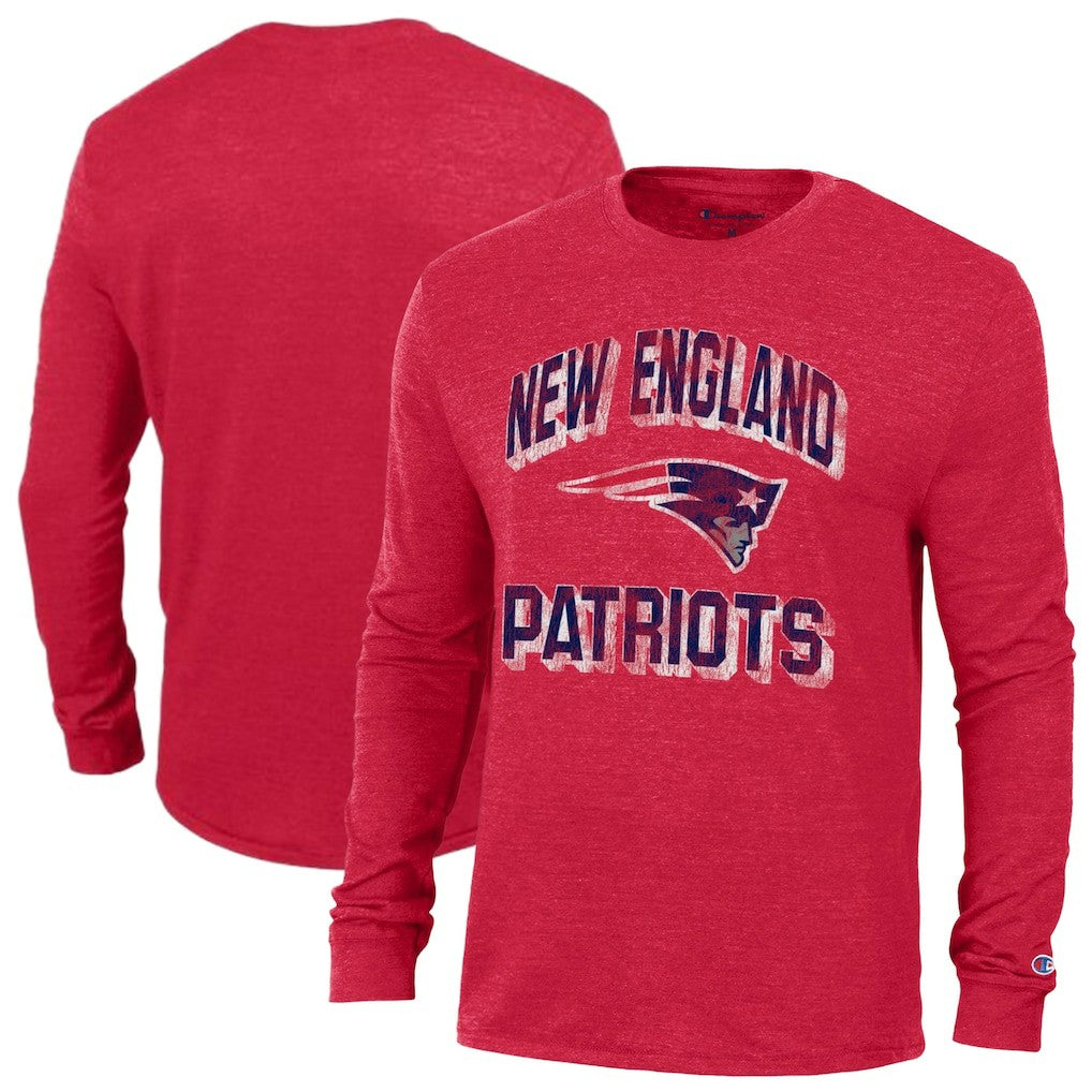 New England Patriots Champion Ultimate Tri-Blend Long Sleeve T-Shirt Red