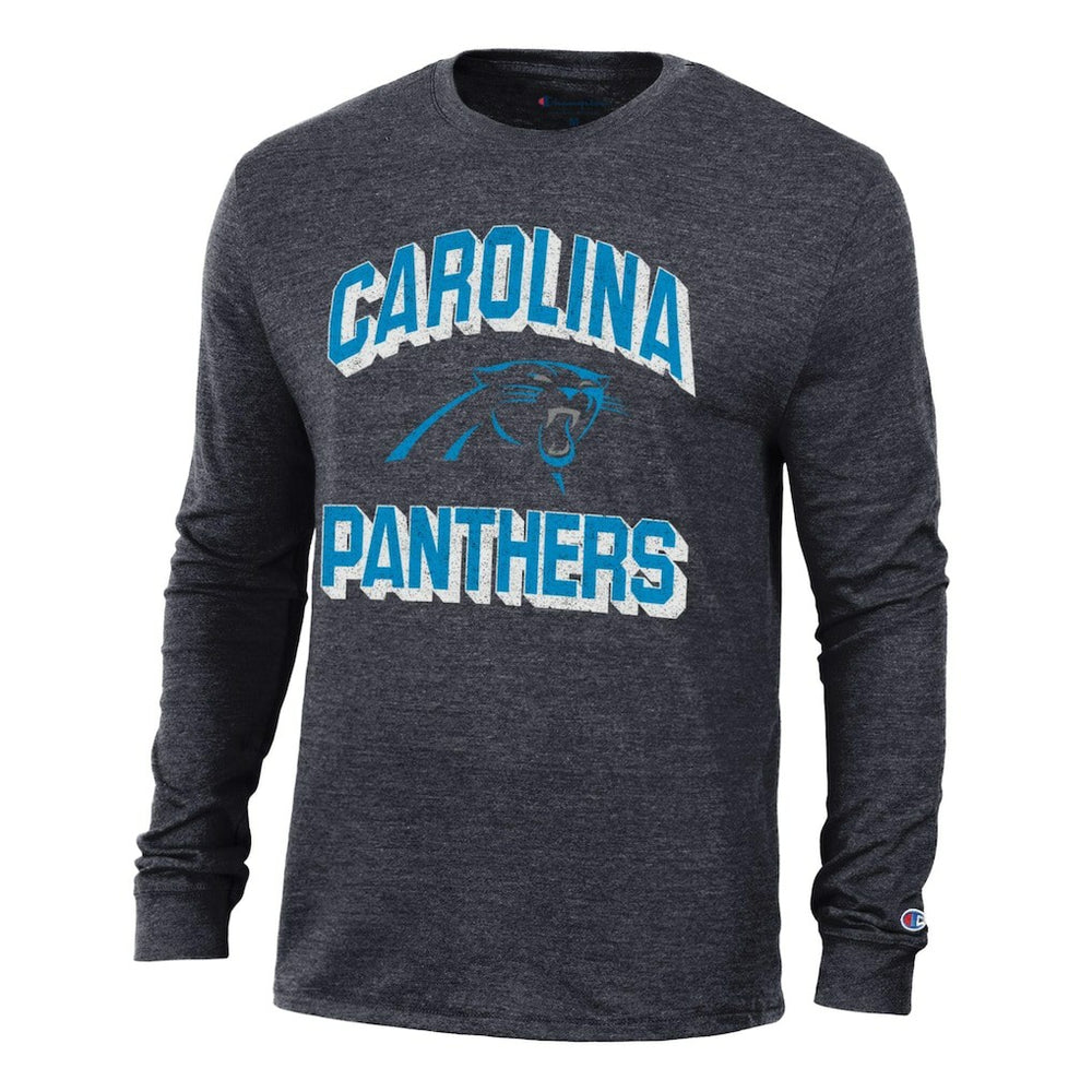 Carolina Panthers Champion Ultimate Tri-Blend Long Sleeve T-Shirt Heather Black