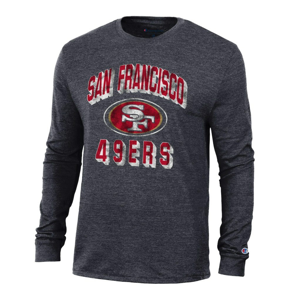 San Francisco 49ers Champion Ultimate Tri-Blend Long Sleeve T-Shirt Heather Black