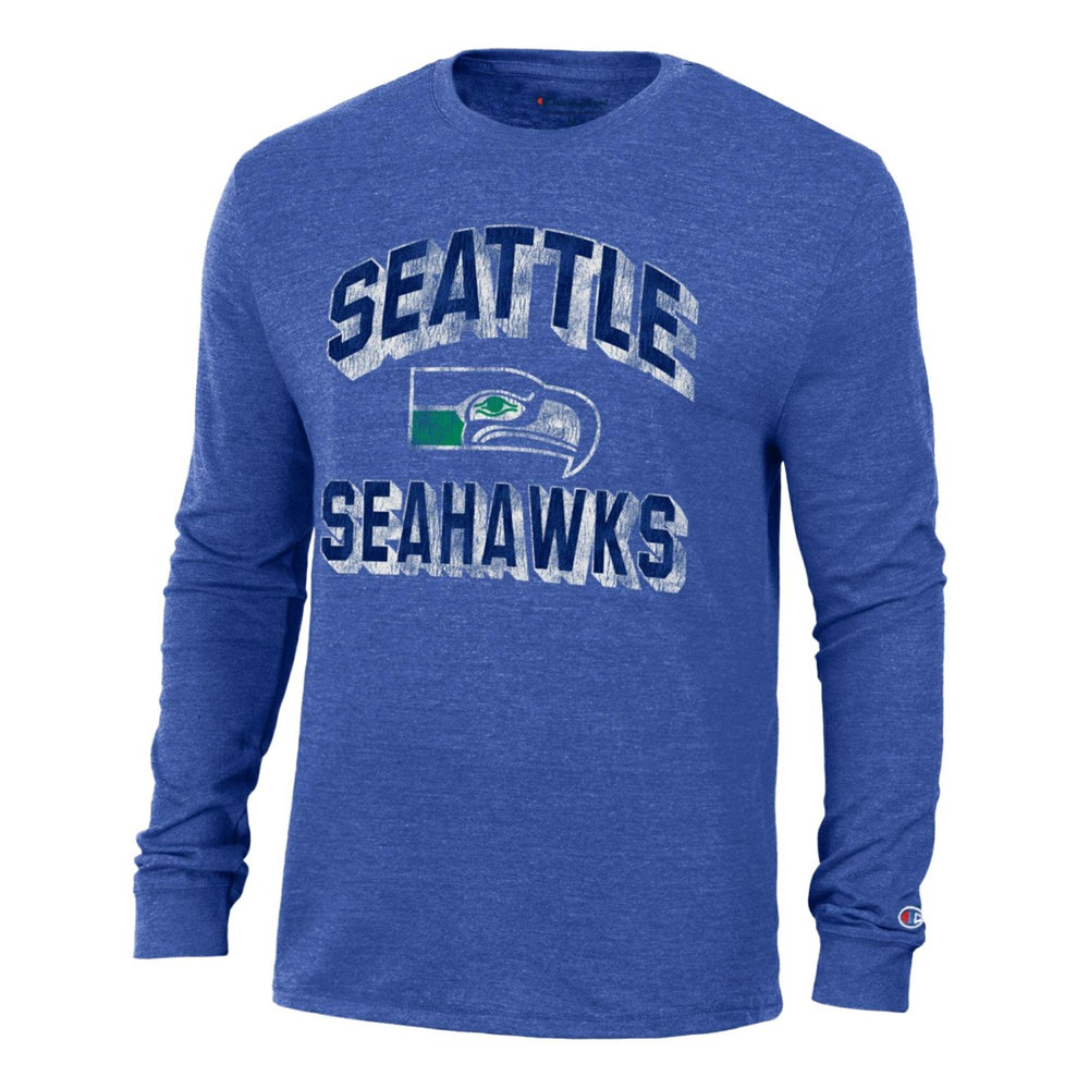 Seattle Seahawks Champion Ultimate Tri-Blend Long Sleeve T-Shirt Heather Royal