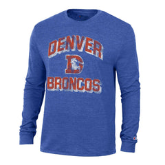 Denver Broncos Champion Ultimate Tri-Blend Long Sleeve T-Shirt Heather Royal