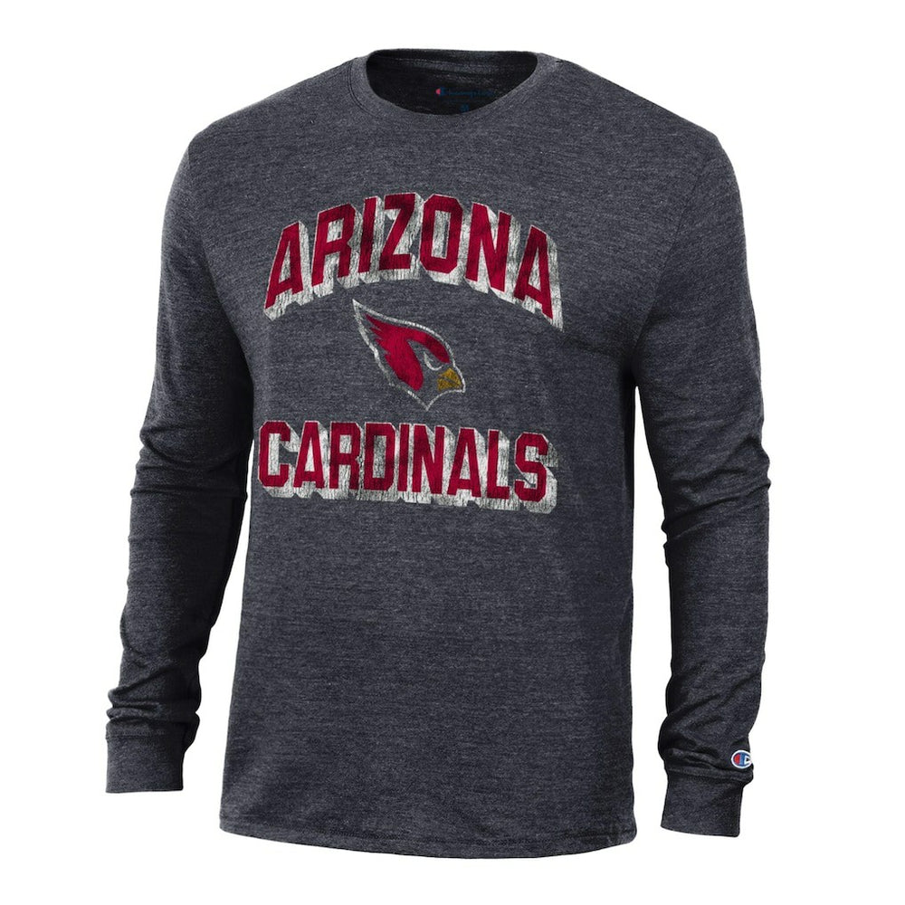 Arizona Cardinals Champion Ultimate Tri-Blend Long Sleeve T-Shirt Heather Black