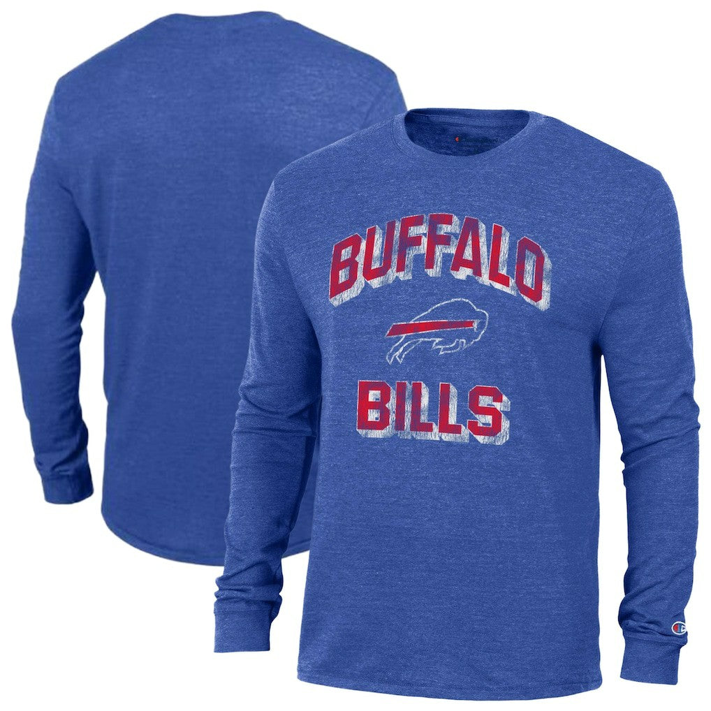 Buffalo Bills Champion Ultimate Tri-Blend Long Sleeve T-Shirt Heather Royal