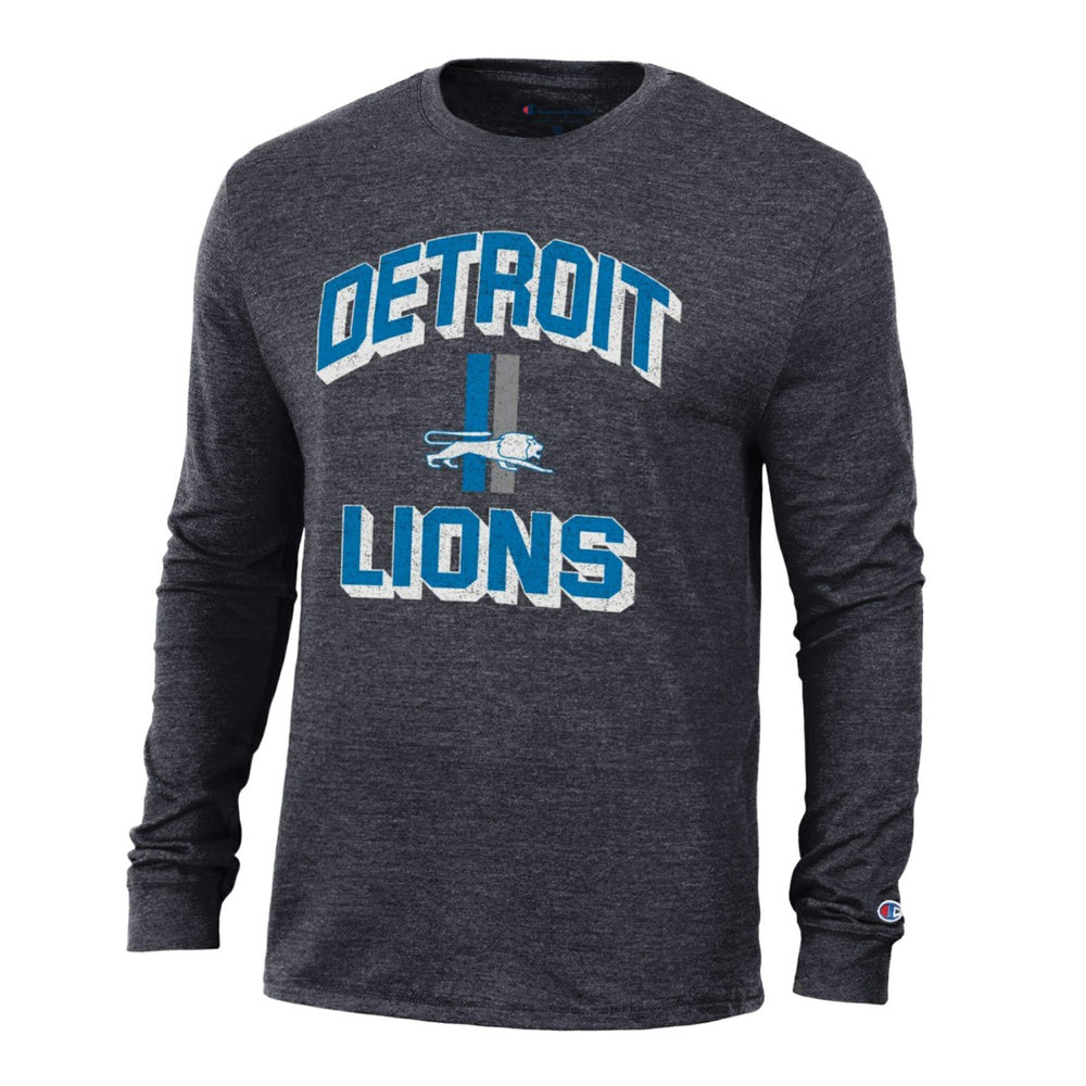 Detroit Lions Champion Ultimate Tri-Blend Long Sleeve T-Shirt Heather Charcoal