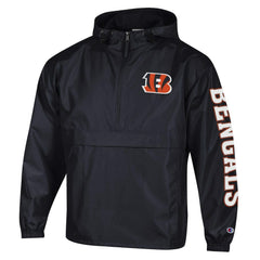 Cincinnati Bengals Champion Packable Windbreaker Half-Zip Jacket Black