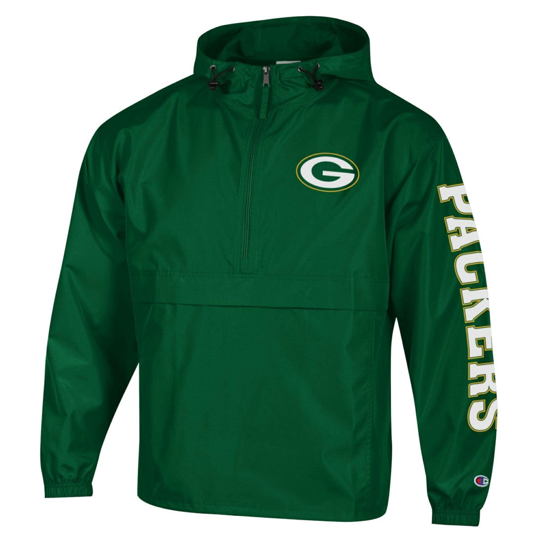 Green Bay Packers Champion Packable Windbreaker Half-Zip Jacket Green