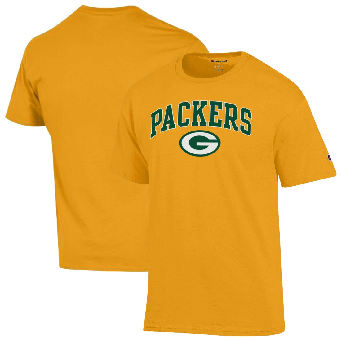 Green Bay Packers Champion Arch Over Logo T-Shirt Gold