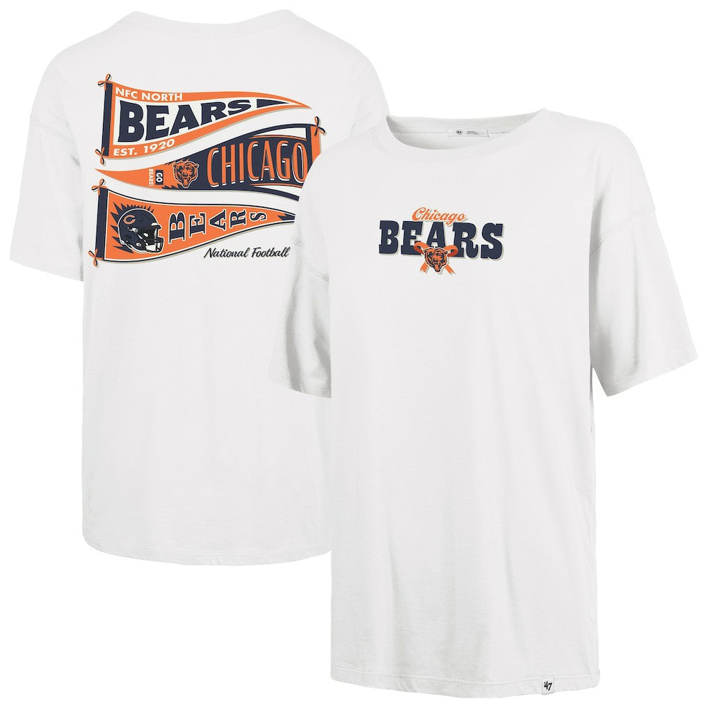 47 brand Chicago Bears '47 Women's Bow & Banner Sadie T-Shirt White