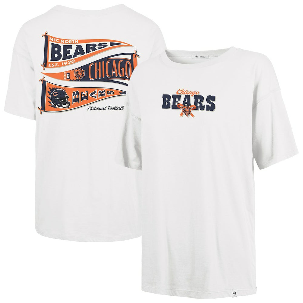 47 brand Chicago Bears '47 Women's Bow & Banner Sadie T-Shirt White
