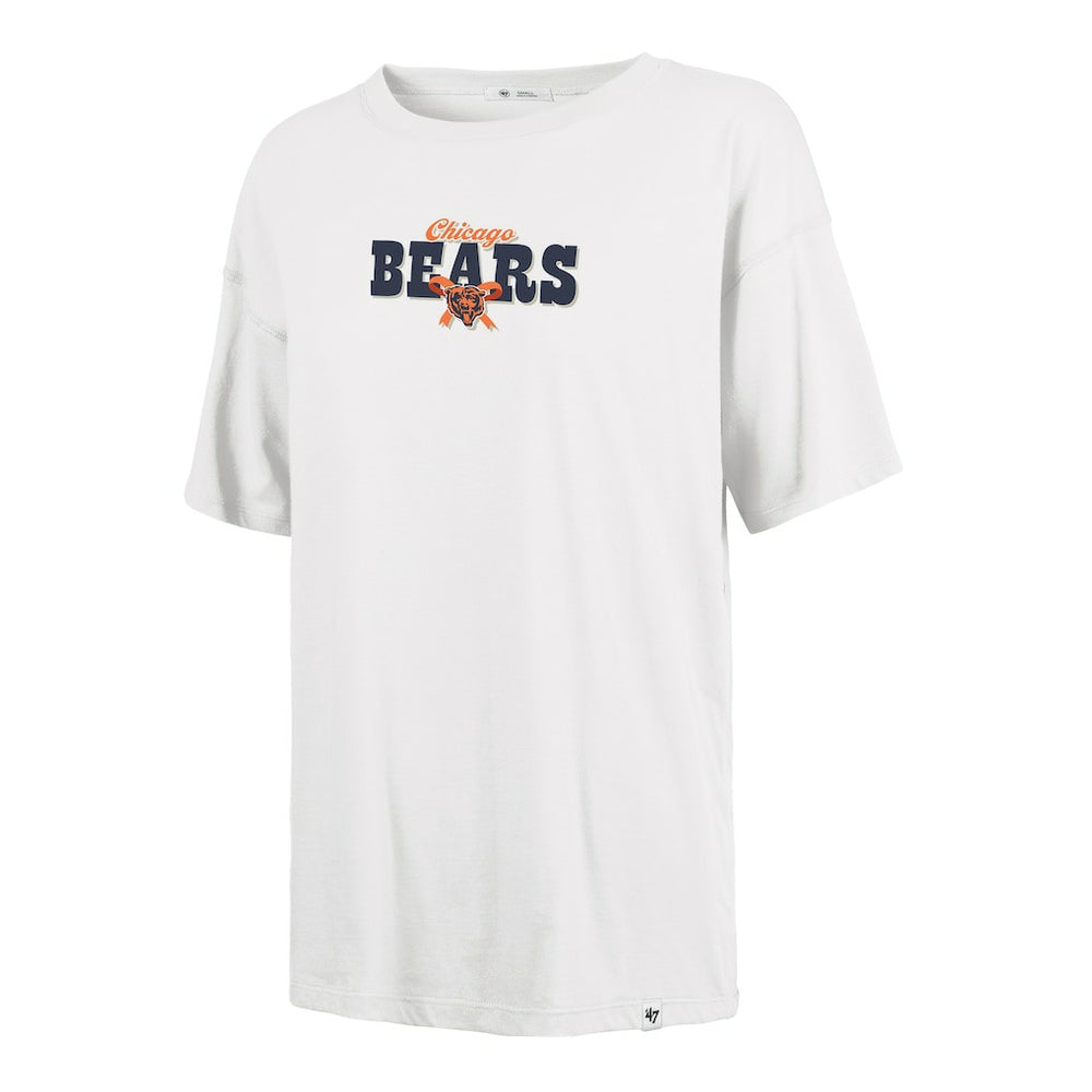 47 brand Chicago Bears '47 Women's Bow & Banner Sadie T-Shirt White