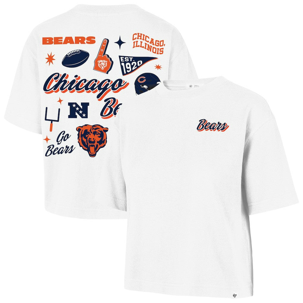 47 brand Chicago Bears '47 Women's Collage Script Reed City T-Shirt White