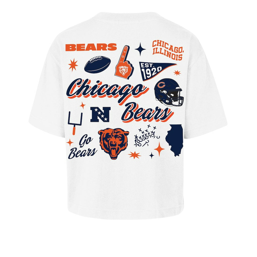 47 brand Chicago Bears '47 Women's Collage Script Reed City T-Shirt White
