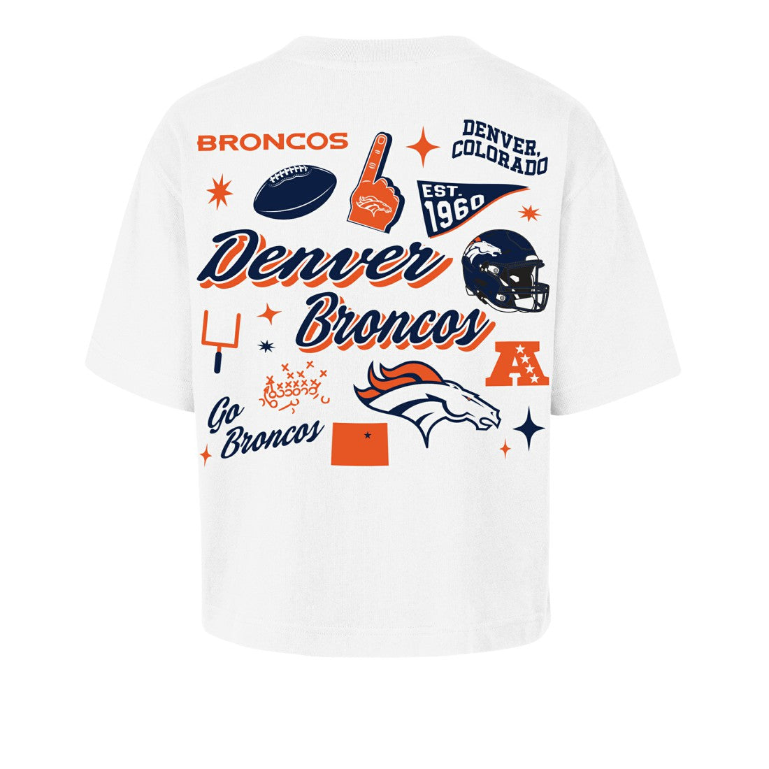 47 brand Denver Broncos '47 Women's Collage Script Reed City T-Shirt White