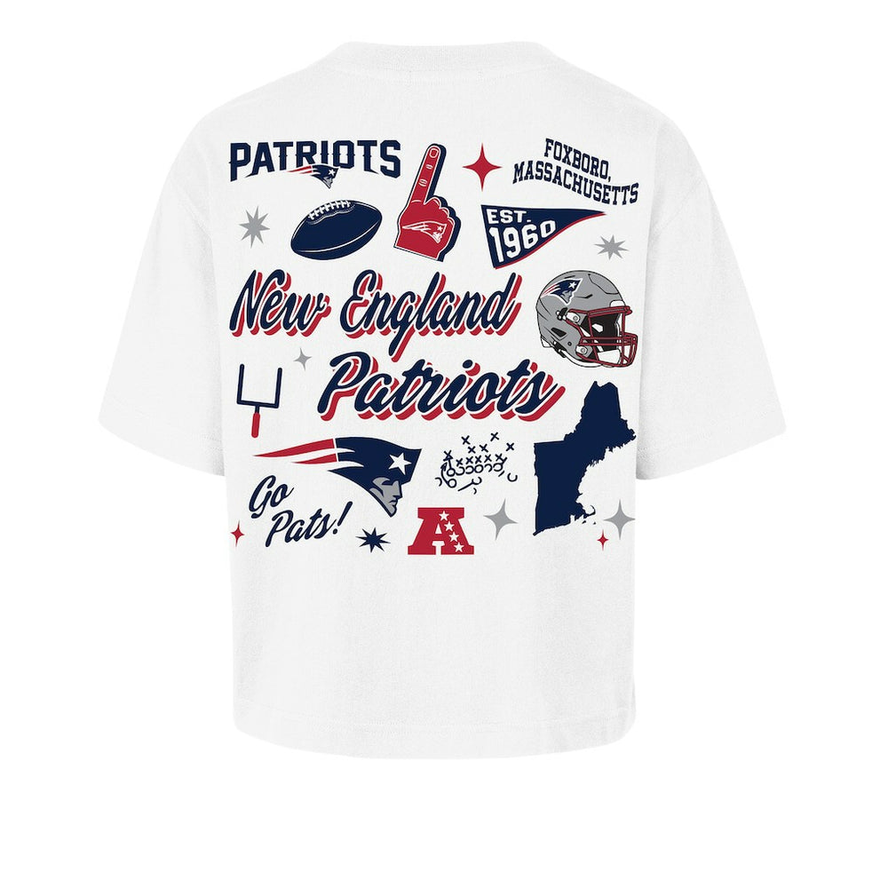 47 brand New England Patriots '47 Women's Collage Script Reed City T-Shirt White