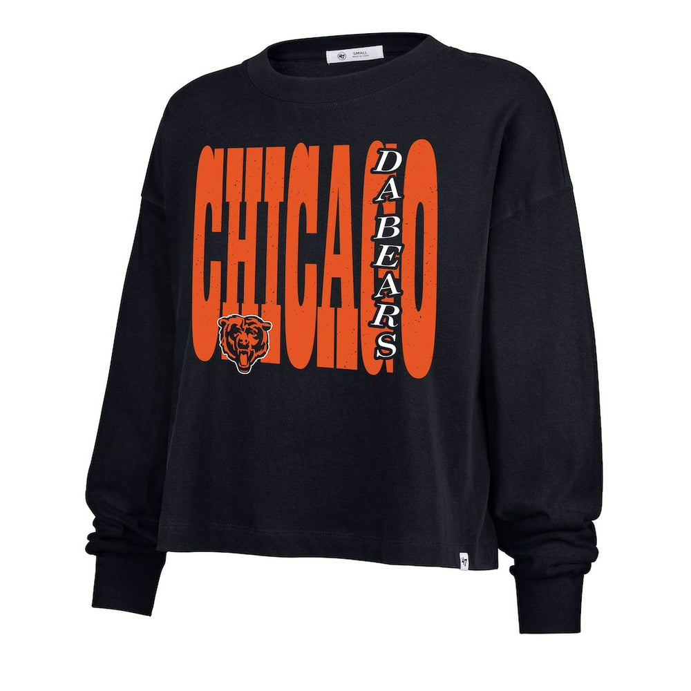 47 brand Chicago Bears '47 Women's Stacked Sydney Long Sleeve T-Shirt Navy