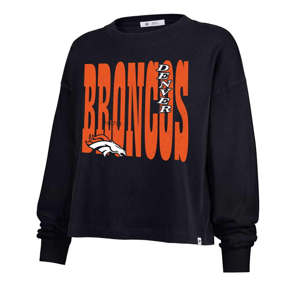 47 brand Denver Broncos '47 Women's Stacked Sydney Long Sleeve T-Shirt Navy