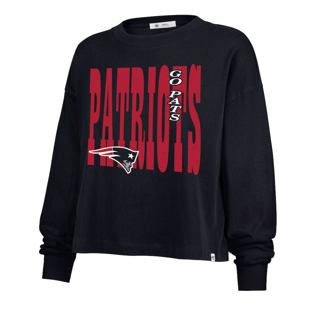 47 brand New England Patriots '47 Women's Stacked Sydney Long Sleeve T-Shirt Navy