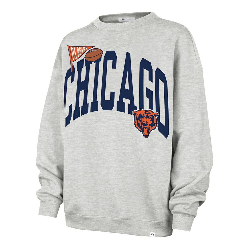 47 brand Chicago Bears '47 Women's Arched Icon Oversized Sweatshirt Gray