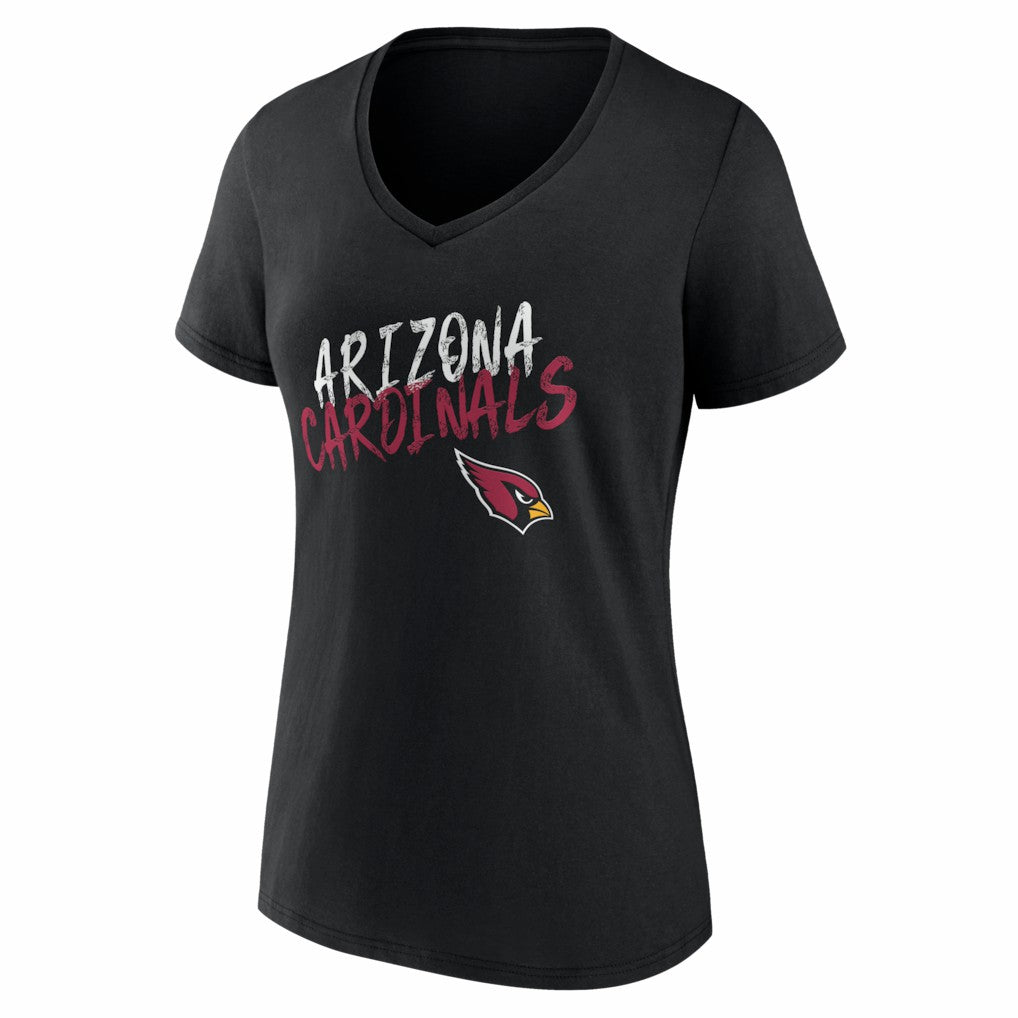 Arizona Cardinals Women's Hustle Personalized Name & Number V-Neck T-Shirt Black