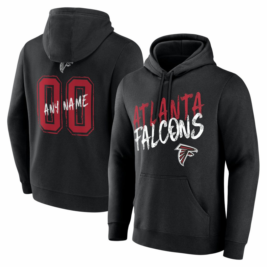 Atlanta Falcons Hustle Personalized Name & Number Hoodie Black