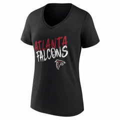 Atlanta Falcons Women's Hustle Personalized Name & Number V-Neck T-Shirt Black