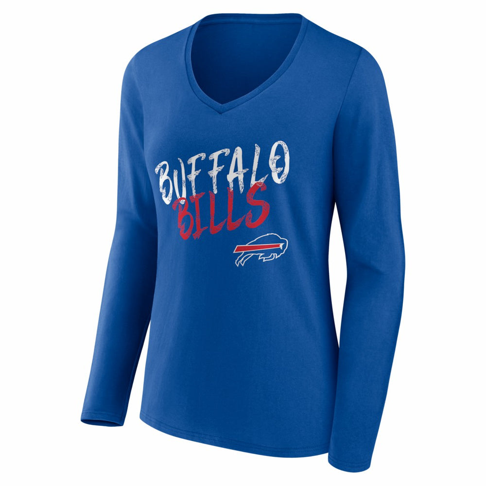 Buffalo Bills Women's Hustle Personalized Name & Number Long Sleeve V-Neck T-Shirt Royal